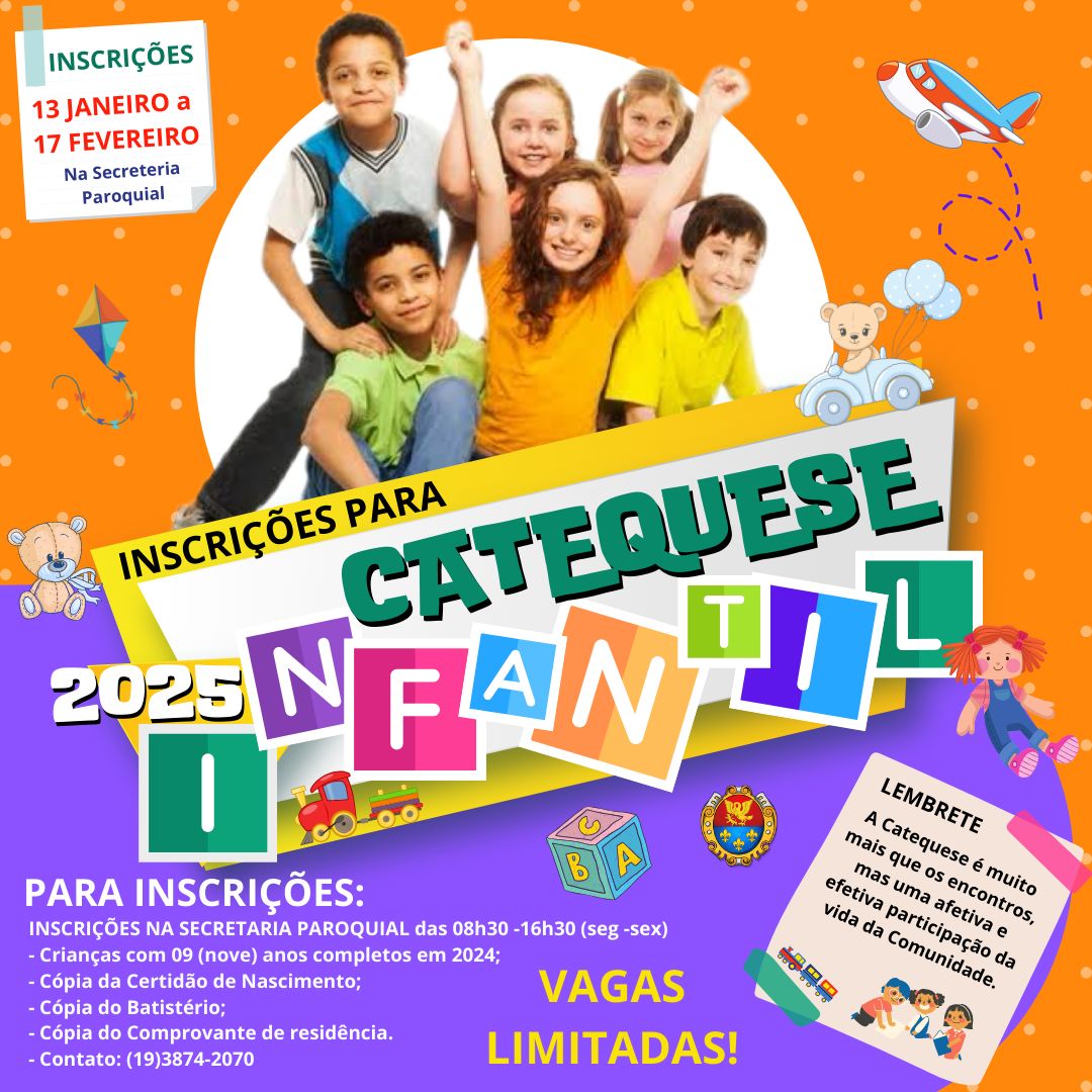 Inscrições para Catequese Infantil